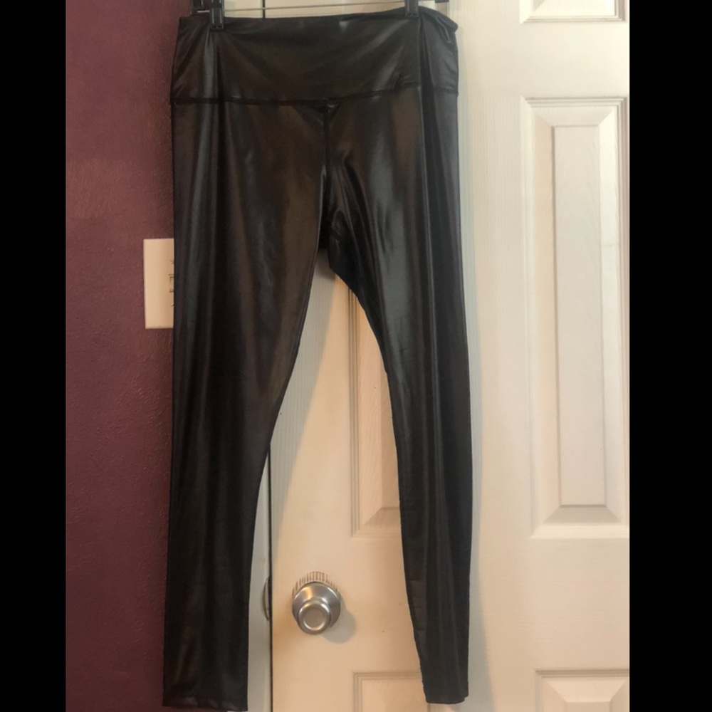 Black Leather Like Leggins